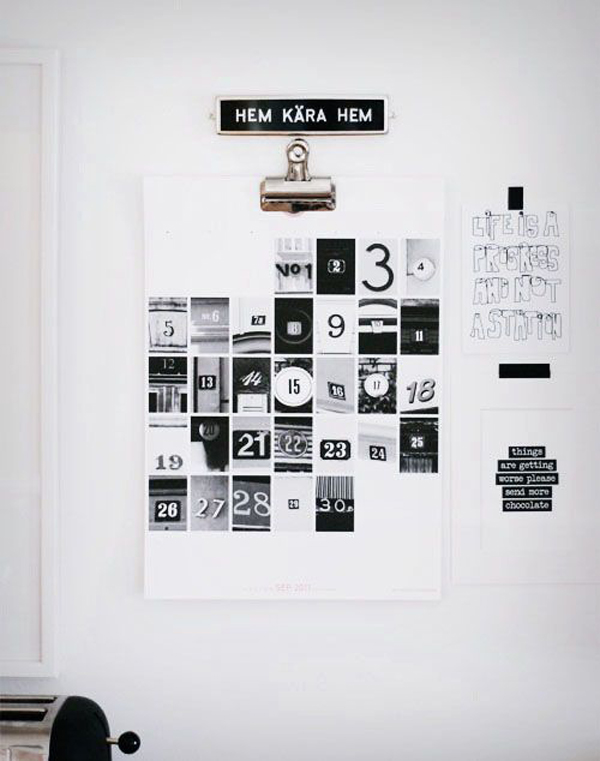 ide-kalender-dinding-diy-keren-bernuansa-hitam-dan-putih