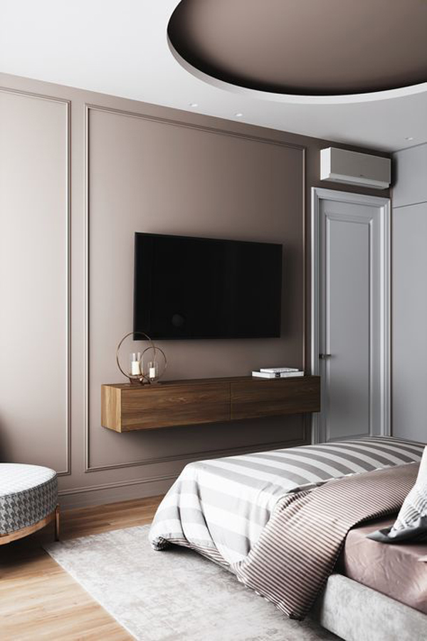 kamar-tidur-modern-dengan-tv-dindin-yang-canggih