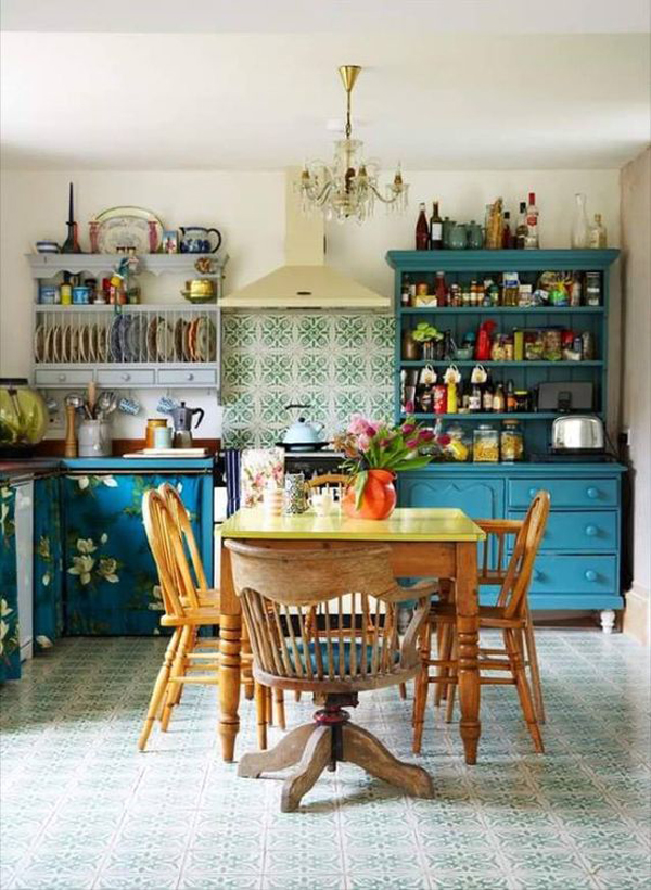 dekorasi-dapur-vintage-berwarna-biru