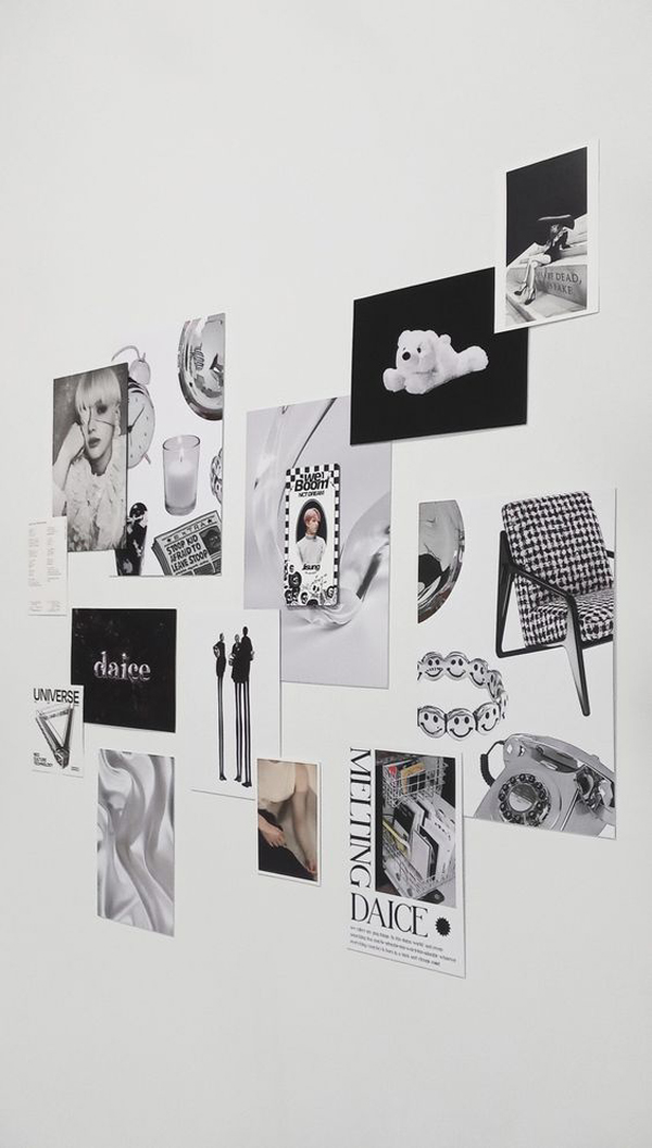 dekorasi-dinding-kamar-kpop-dengan-foto-hitam-putih