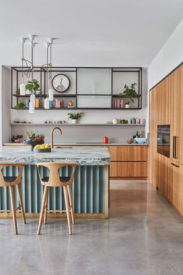 dapur-eklektik-modern-dengan-elemen-kayu