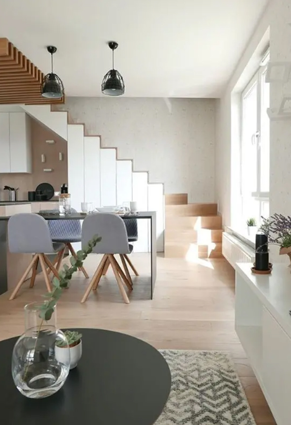 desain-dapur-dan-ruang-makan-modern-di-bawah-tangga