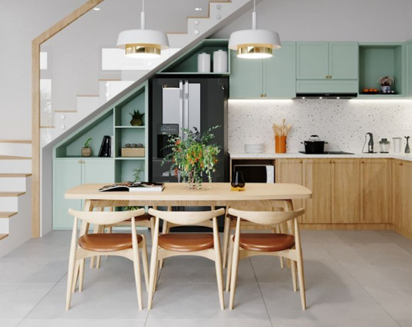 ide-dapur-bawah-tangga-dan-kitchen-set-modern